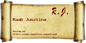 Raab Jusztina névjegykártya
